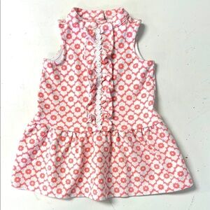 Janie and Jack Floral Geometric Spring Dress Coral 12-18m